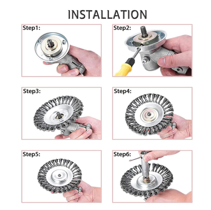 Battery Operated Cordless Grass Trimmer & Carbon Steel Weed Brush