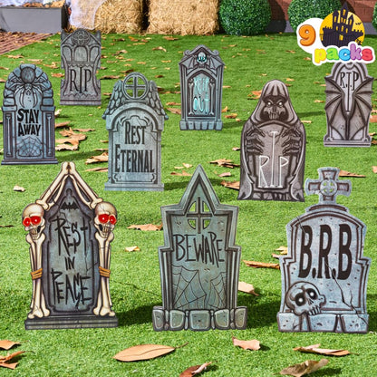16" 9 Pcs Halloween Tombstones Decorations – Ventayo
