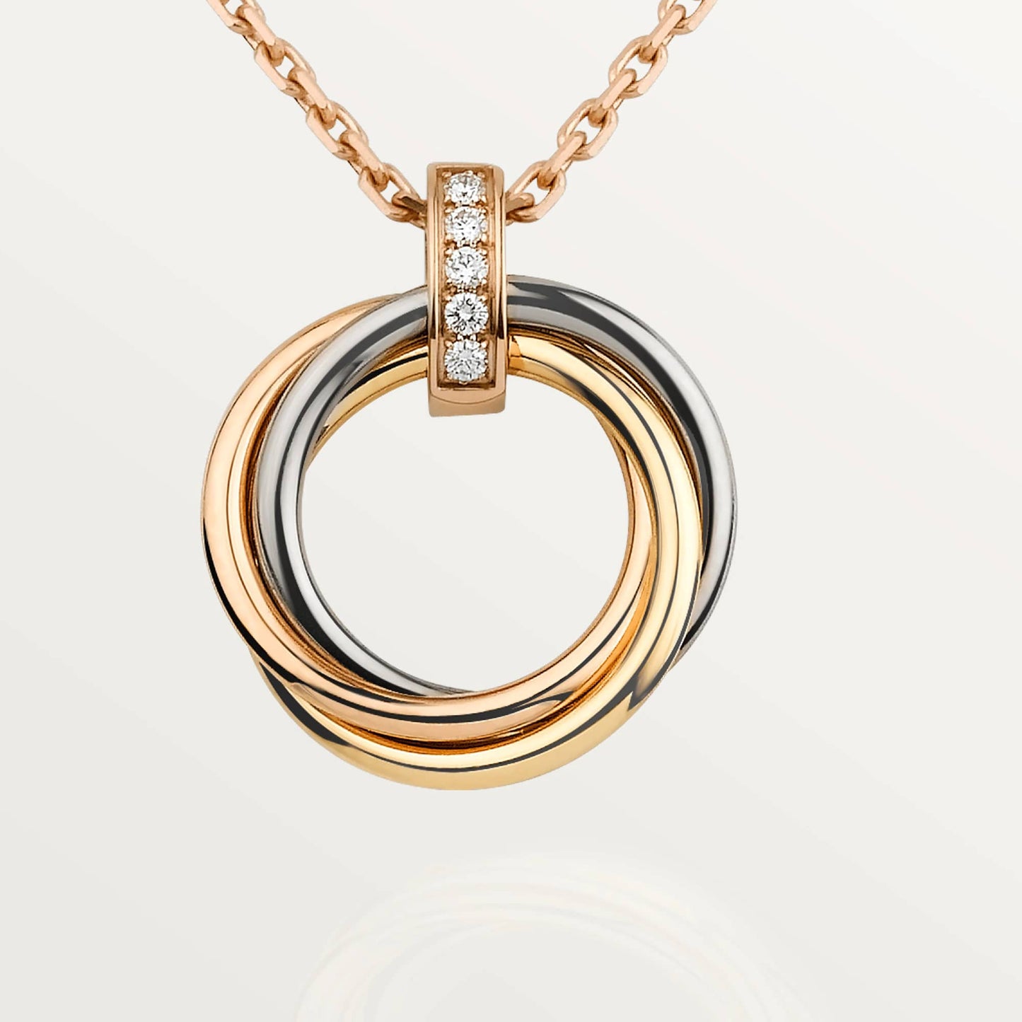 Clytia Love Trinity Necklace,18k Gold Plated