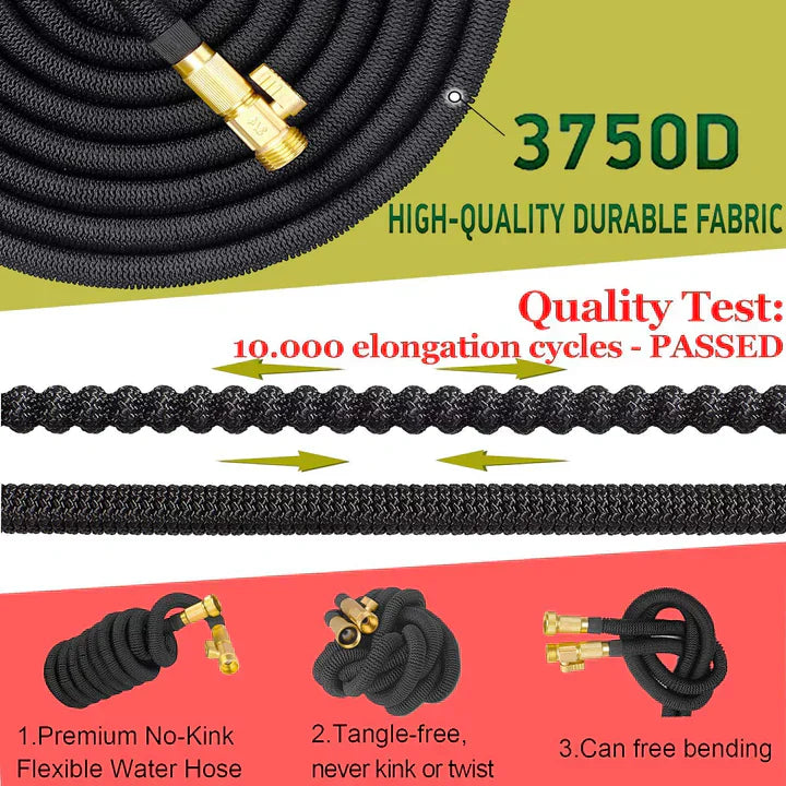 Expandable Garden Hose – Heavy Duty Flexible Water Hose with Nozzle