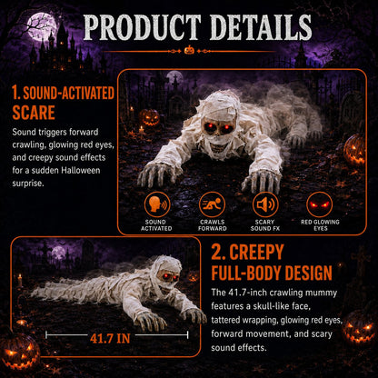 GravePulse – Glowing Red Eyes Crawling Horror Mummy