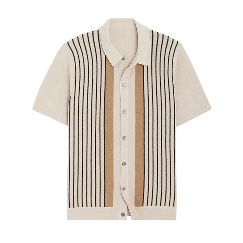 ST BARTH Men’s Knit Polo Shirt – Soft Cotton Blend, Classic Collar & Button Placket