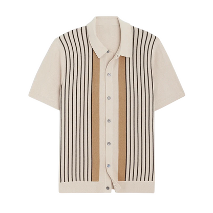 ST BARTH Men’s Knit Polo Shirt – Soft Cotton Blend, Classic Collar & Button Placket