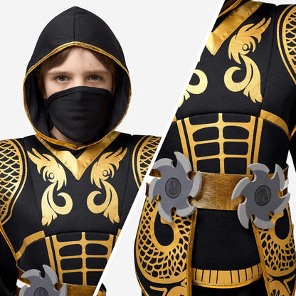 Kids' Golden Halloween Ninja Costume Set – Ventayo