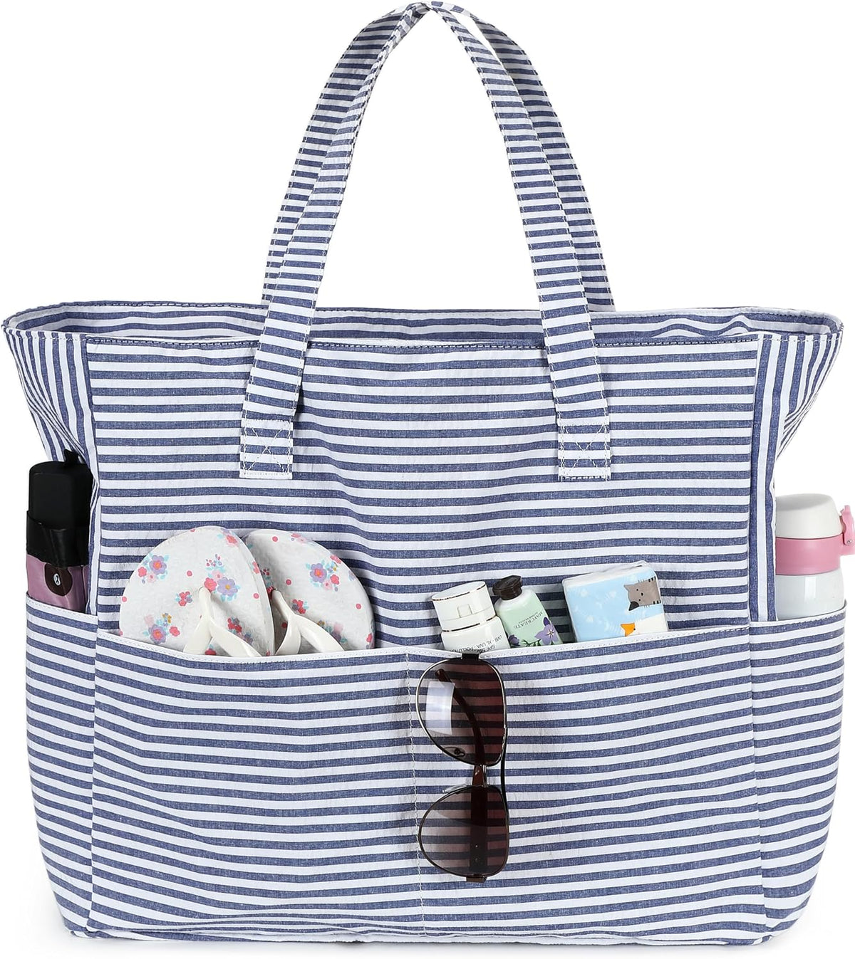 Ventayo – Coastal Collection | Large Waterproof Beach Tote Bag with Zipper & Wet Pocket | Versatile for Travel, Gym, and Grocery