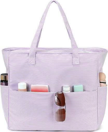 Ventayo – Coastal Collection | Large Waterproof Beach Tote Bag with Zipper & Wet Pocket | Versatile for Travel, Gym, and Grocery