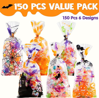 Halloween Cellophane Rectangle Treat Bags, 150 Pcs – Ventayo
