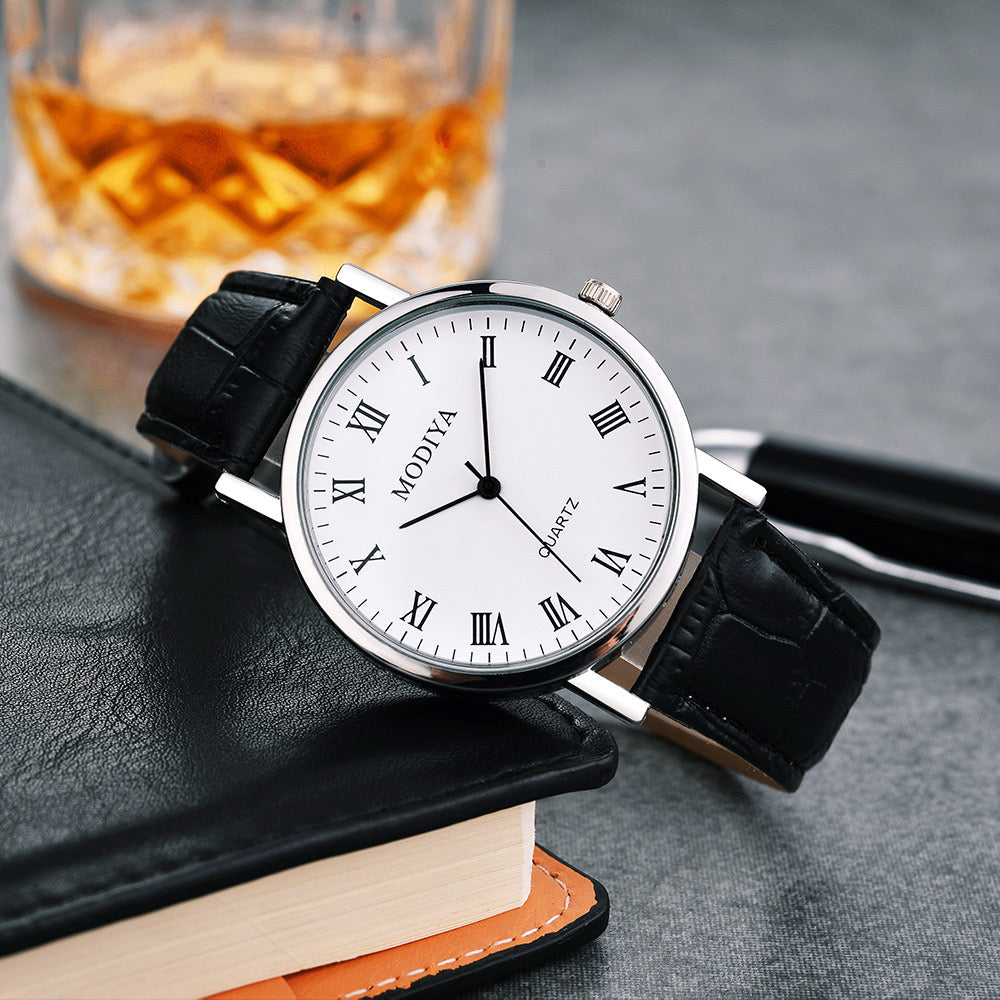 PARIS Old Money Watch – Men’s Luxury Calfskin Leather Strap Watch with Classic Design
