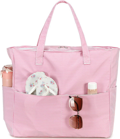 Ventayo – Coastal Collection | Large Waterproof Beach Tote Bag with Zipper & Wet Pocket | Versatile for Travel, Gym, and Grocery