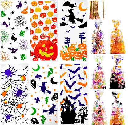 Halloween Cellophane Rectangle Treat Bags, 150 Pcs – Ventayo