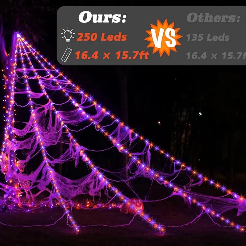 Giant Purple LED Spider Web Lights – Ventayo