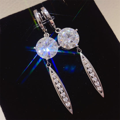 Radiant Aura 10 Carat Moissanite Silver Earrings