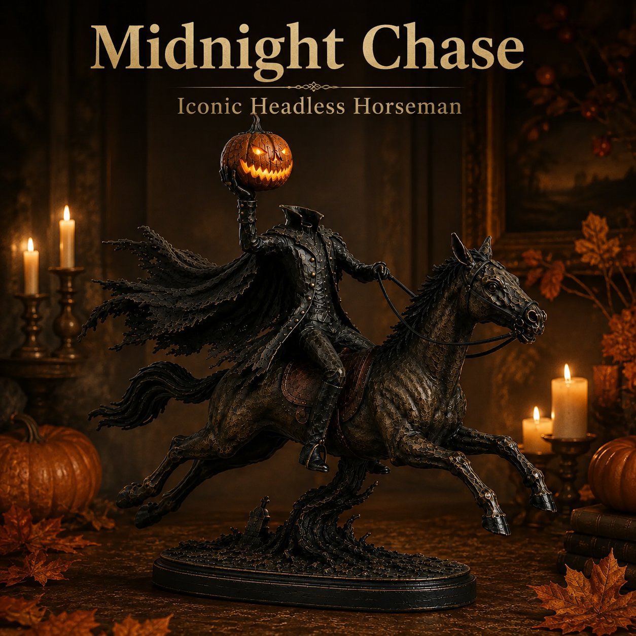 MidnightChase – Headless Horseman Halloween Statue