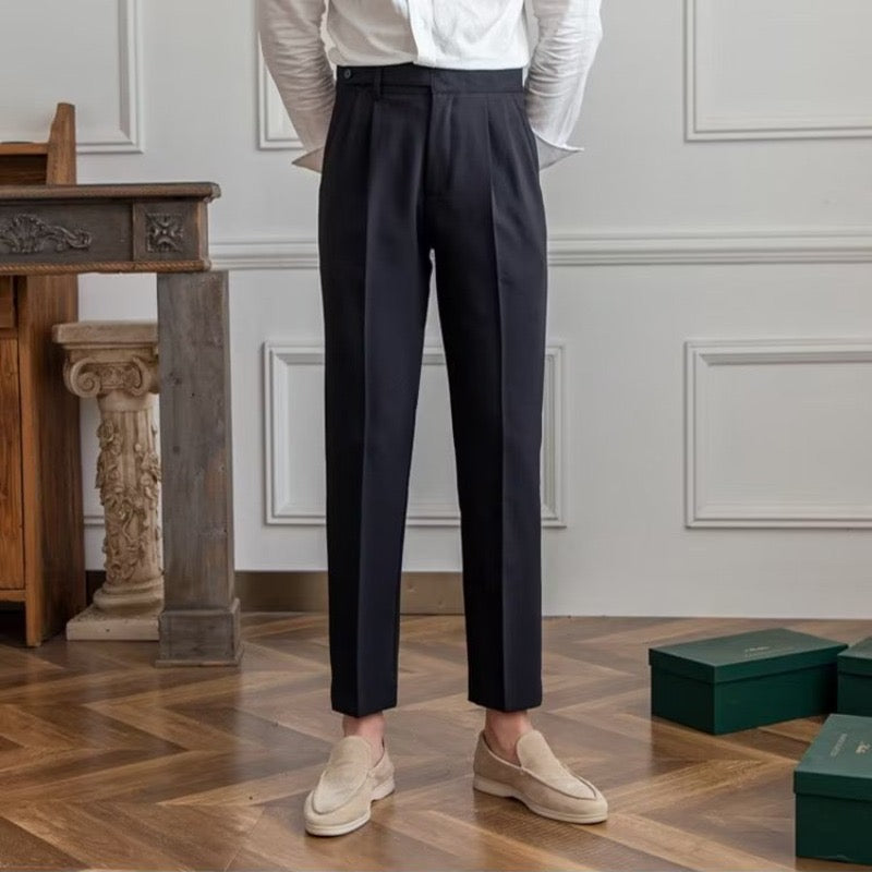 PARIS Old Money Trousers – Men’s Classic Tailored Pants with Adjustable Buckle