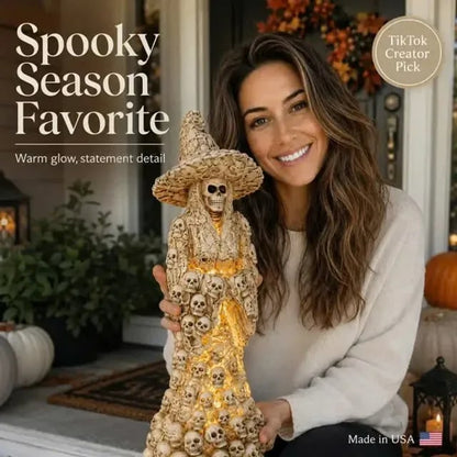 WitchGlow – Spooky Skeleton Witch Ornament