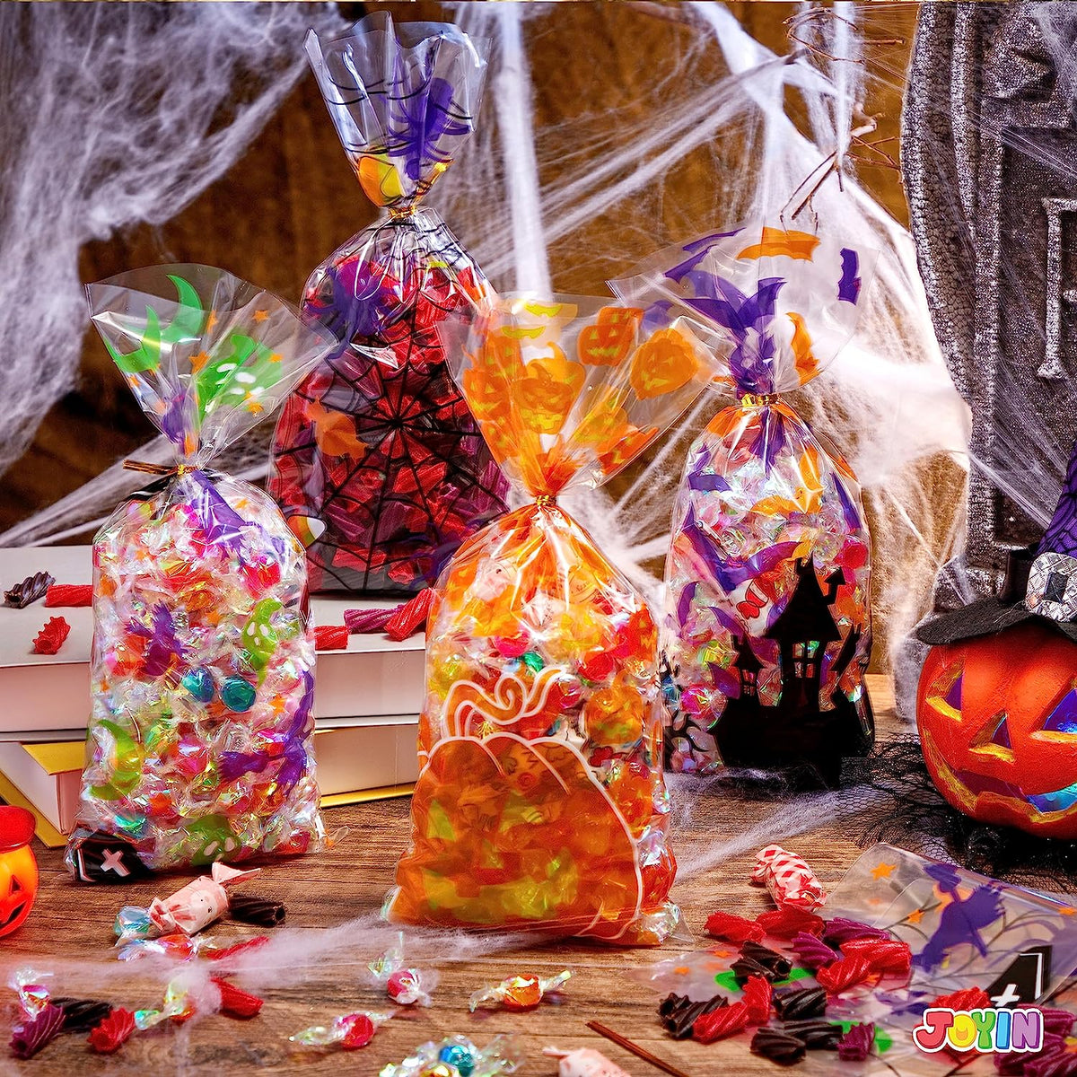 Halloween Cellophane Rectangle Treat Bags, 150 Pcs – Ventayo