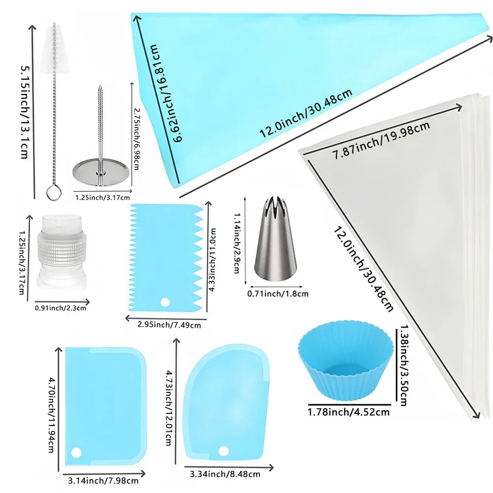 66/74-Piece Professional Cake Decorating Set – Stainless Steel Nozzles & Tools