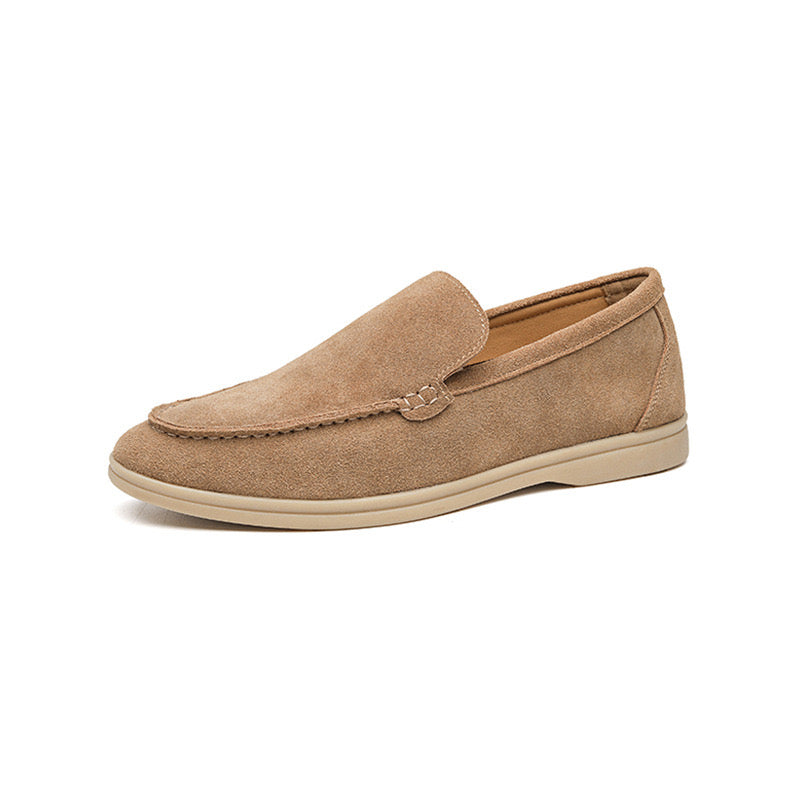 GEONWOO Old Money Suede Loafers – Men’s Premium Slip-On Suede Dress Shoes with Removable Insole