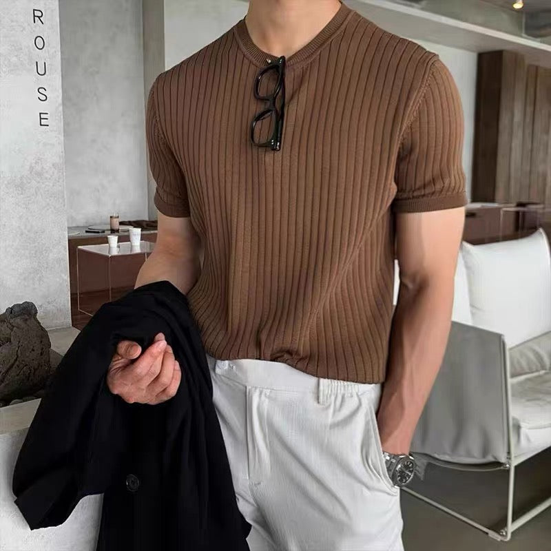 Camiseta para hombre SUNCHEON con pliegues y elasticidad – Ligera, ajuste entallado, fácil cuidado