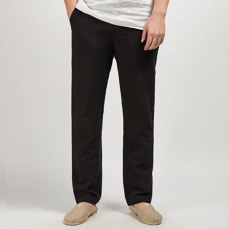 COMO Straight Linen Pants – Men’s 100% Premium Linen Loose Fit Summer Trousers