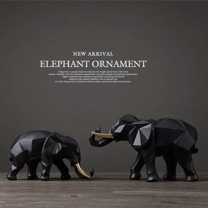 Abstract Elephant Figurine Set