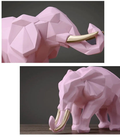 Abstract Elephant Figurine Set