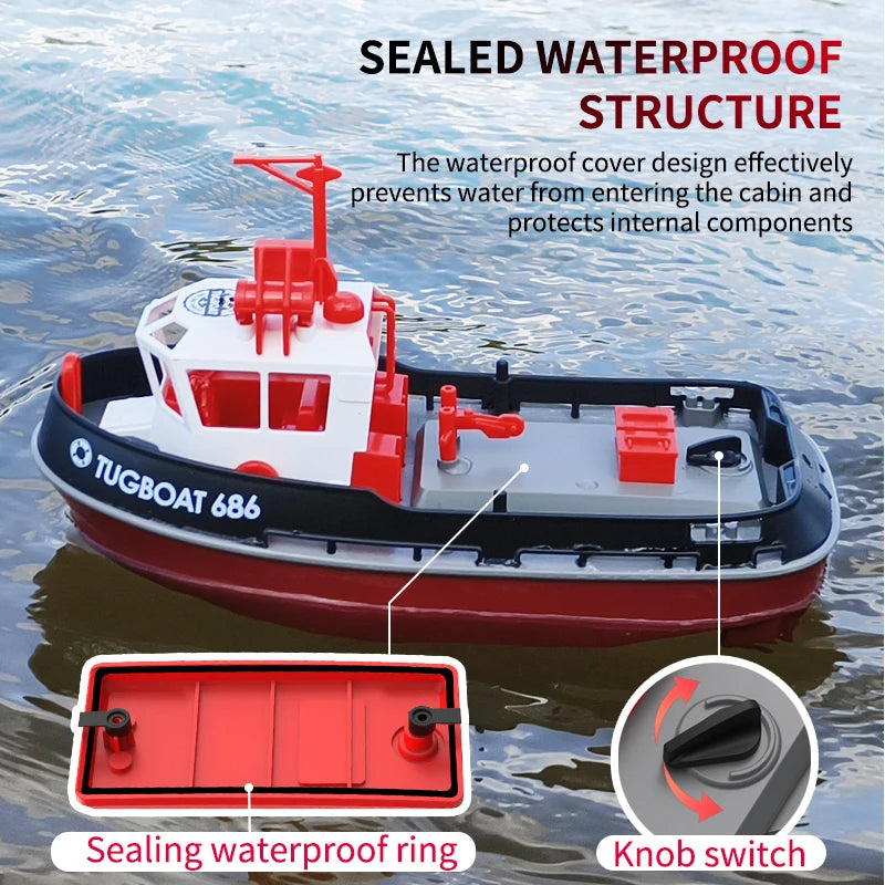 Ventayo – Adventure Tugboat | RC Boat with Dual Motors & Long-Range Control | Durable Design for Thrilling Water Play