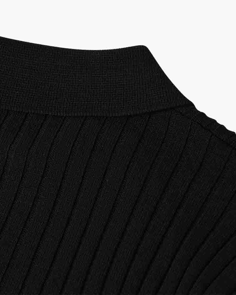 CHUNCHEON Casual Polo – Men’s Cotton-Blend V-Neck Polo Shirt with Ribbed Texture