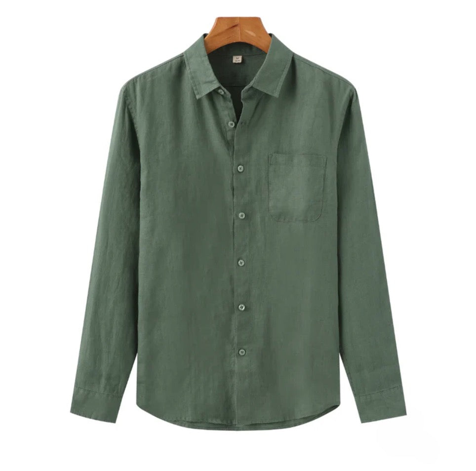 PORTOFINO Men’s Linen Shirt – 100% Linen, Relaxed Fit with Chest Pocket