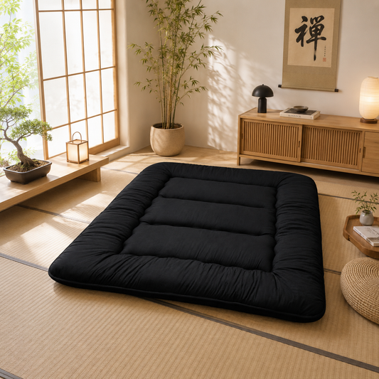 Ventayo – Japanese Floor Bed, 4 Inch Thick Futon Mattress, Foldable Tatami Sleeping Pad, Roll Up Floor Bed for Adults & Kids