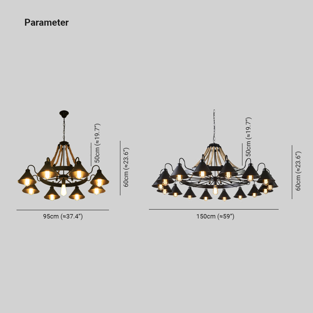 Vintage industriële hanglamp kroonluchter verlichting