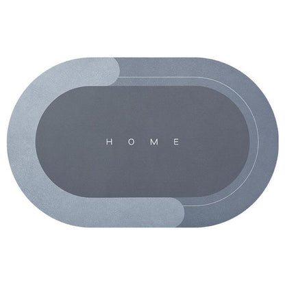 Absorbent Bath Mat (Oval) - Waterproof & Non slip Rubber Shower Mat