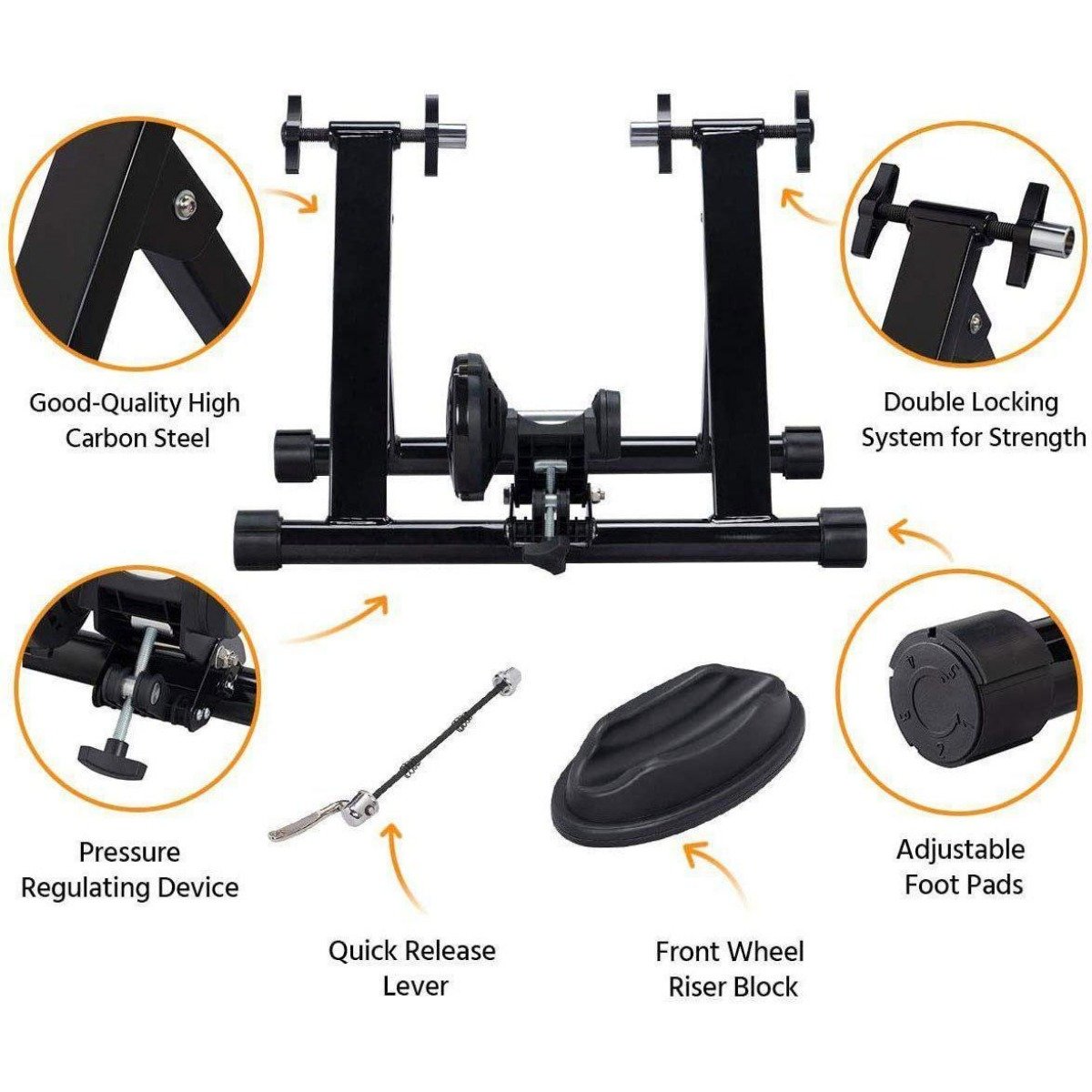 Trainer per bici - Supporto per bici fissa - Supporto per trainer bici indoor - Supporto magnetico per trainer bici - Supporto per esercizi bici - Supporto bici per ciclismo indoor