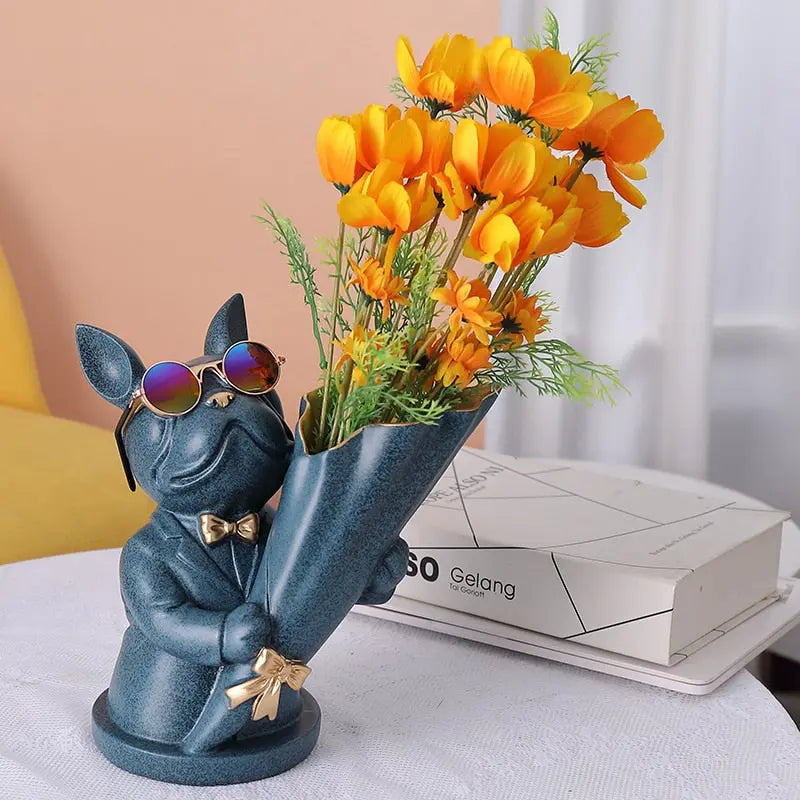 Bulldog Flower Vase