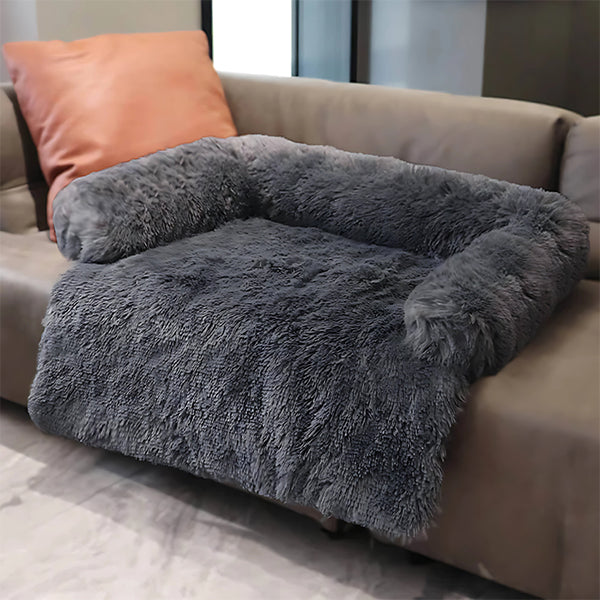 Protège-meubles apaisant pour lit de chien avec dossier confortable