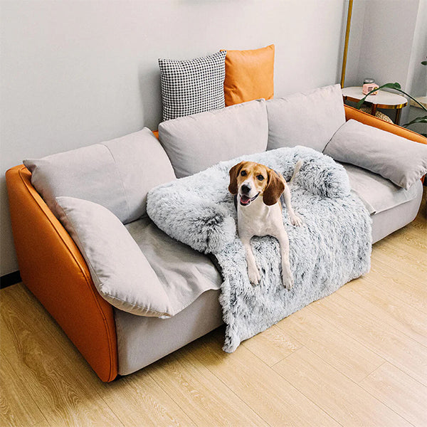 Protège-meubles apaisant pour lit de chien avec dossier confortable