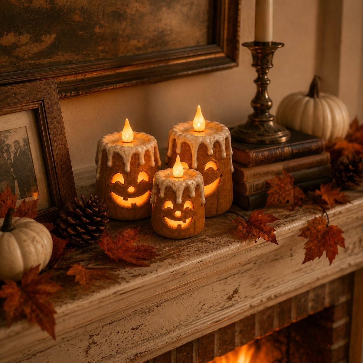 Lighted Autumn Pumpkin Candle Set – Ventayo