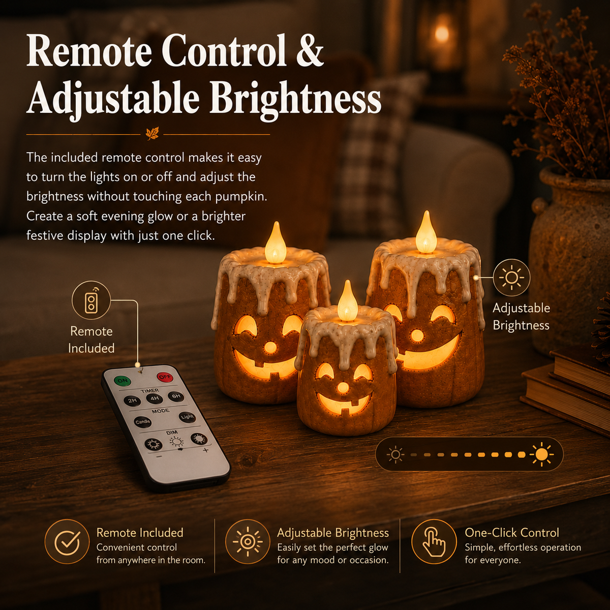 Lighted Autumn Pumpkin Candle Set – Ventayo