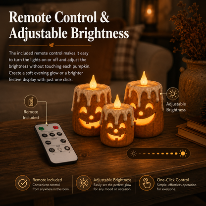 Lighted Autumn Pumpkin Candle Set – Ventayo