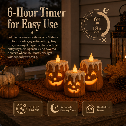 Lighted Autumn Pumpkin Candle Set – Ventayo