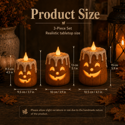 Lighted Autumn Pumpkin Candle Set – Ventayo