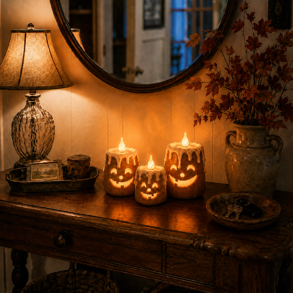 Lighted Autumn Pumpkin Candle Set – Ventayo