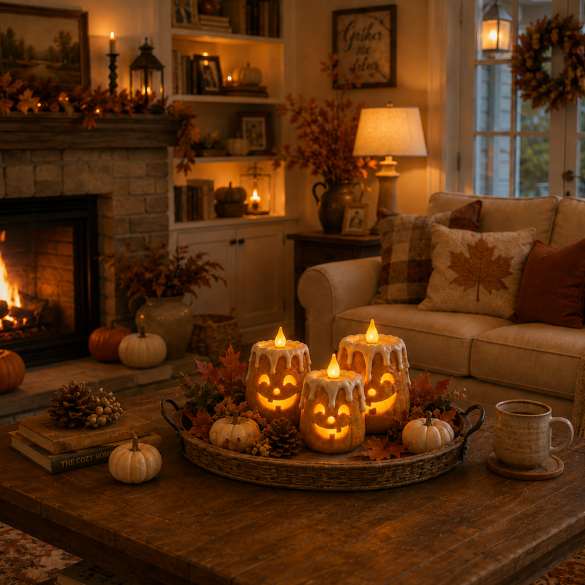 Lighted Autumn Pumpkin Candle Set – Ventayo