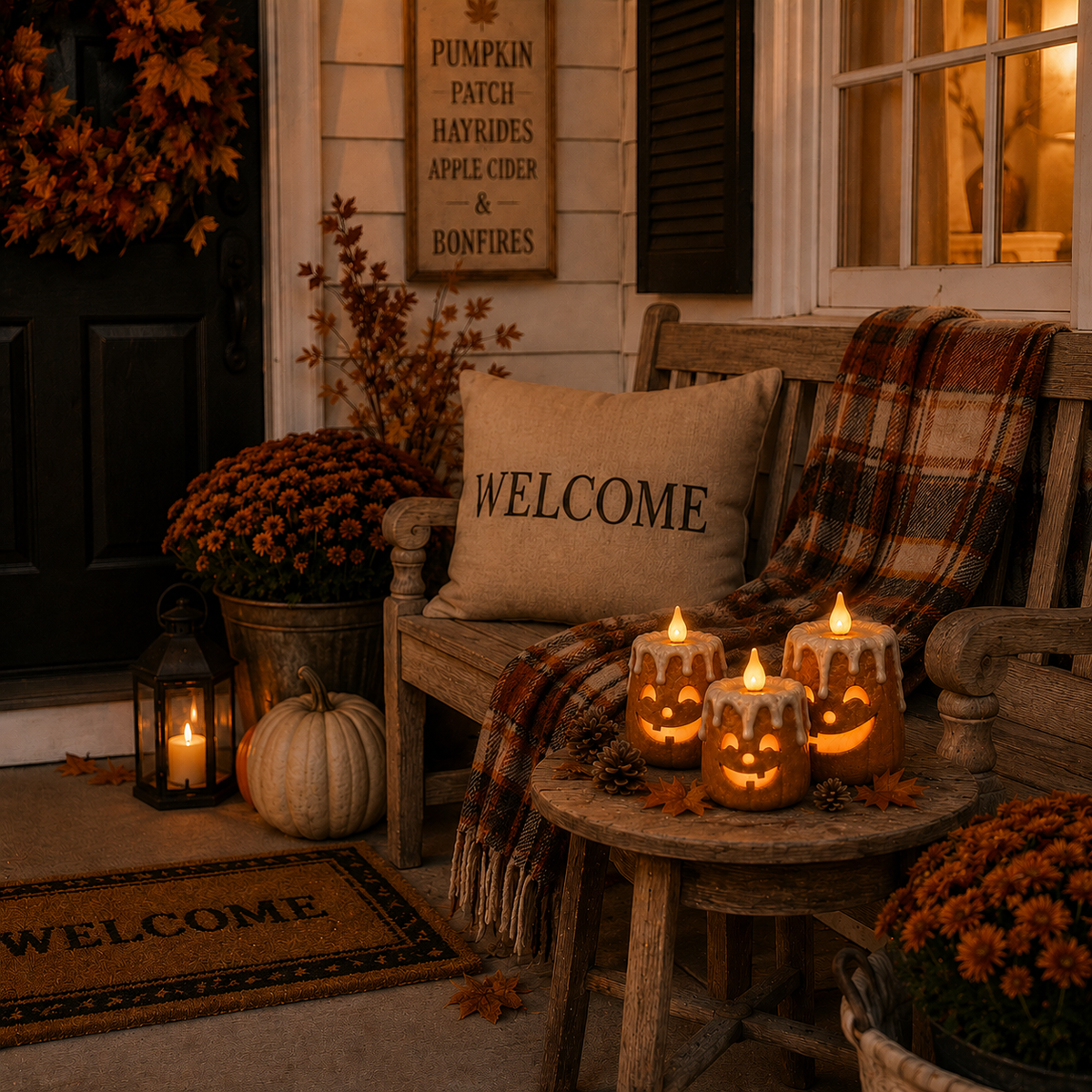 Lighted Autumn Pumpkin Candle Set – Ventayo