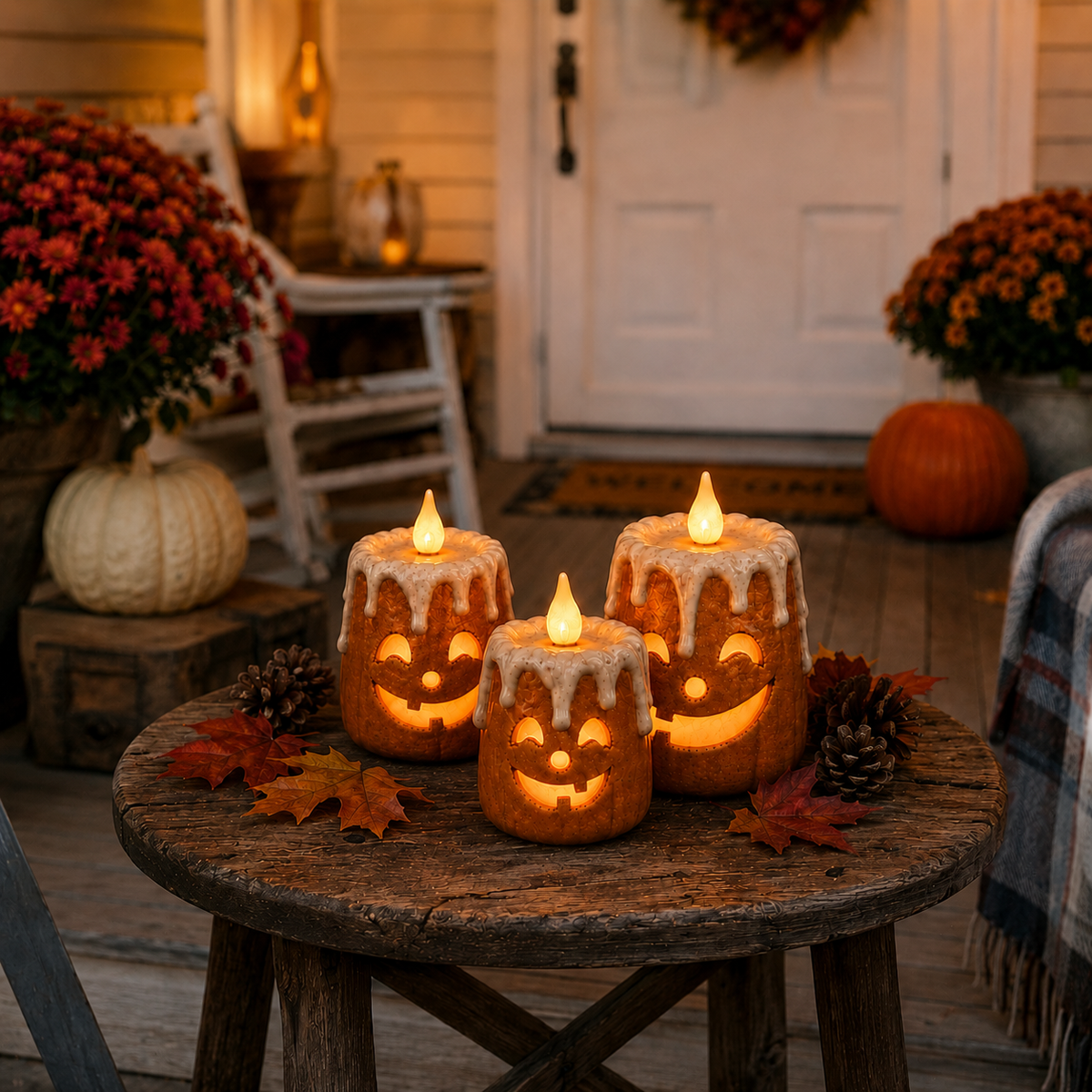 Lighted Autumn Pumpkin Candle Set – Ventayo