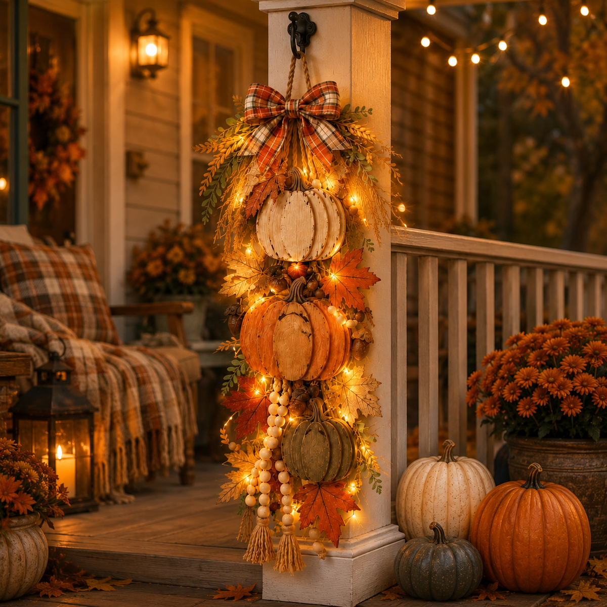 Wooden Pumpkin Porch Hanging Decor – Ventayo