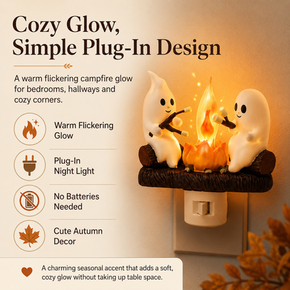 GhostGlow – Cozy Halloween Campfire Night Light