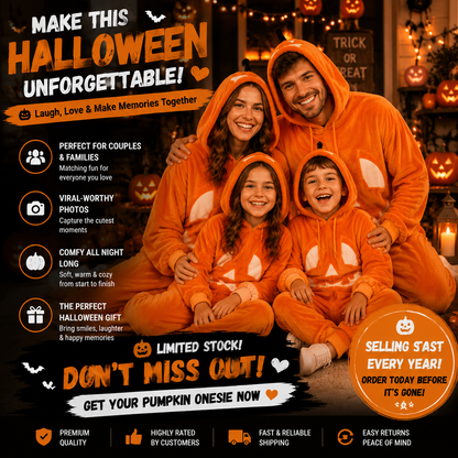 CozyPumpkin – Halloween Plush Onesie