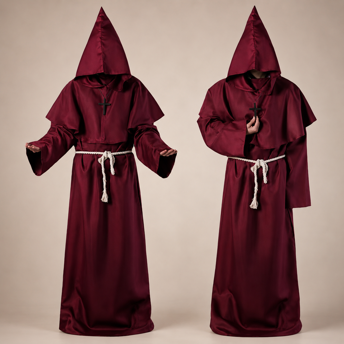 Ventayo – Classic Nun Costume | Adult Halloween Robe with Full-Length Design | Perfect for Themed Events