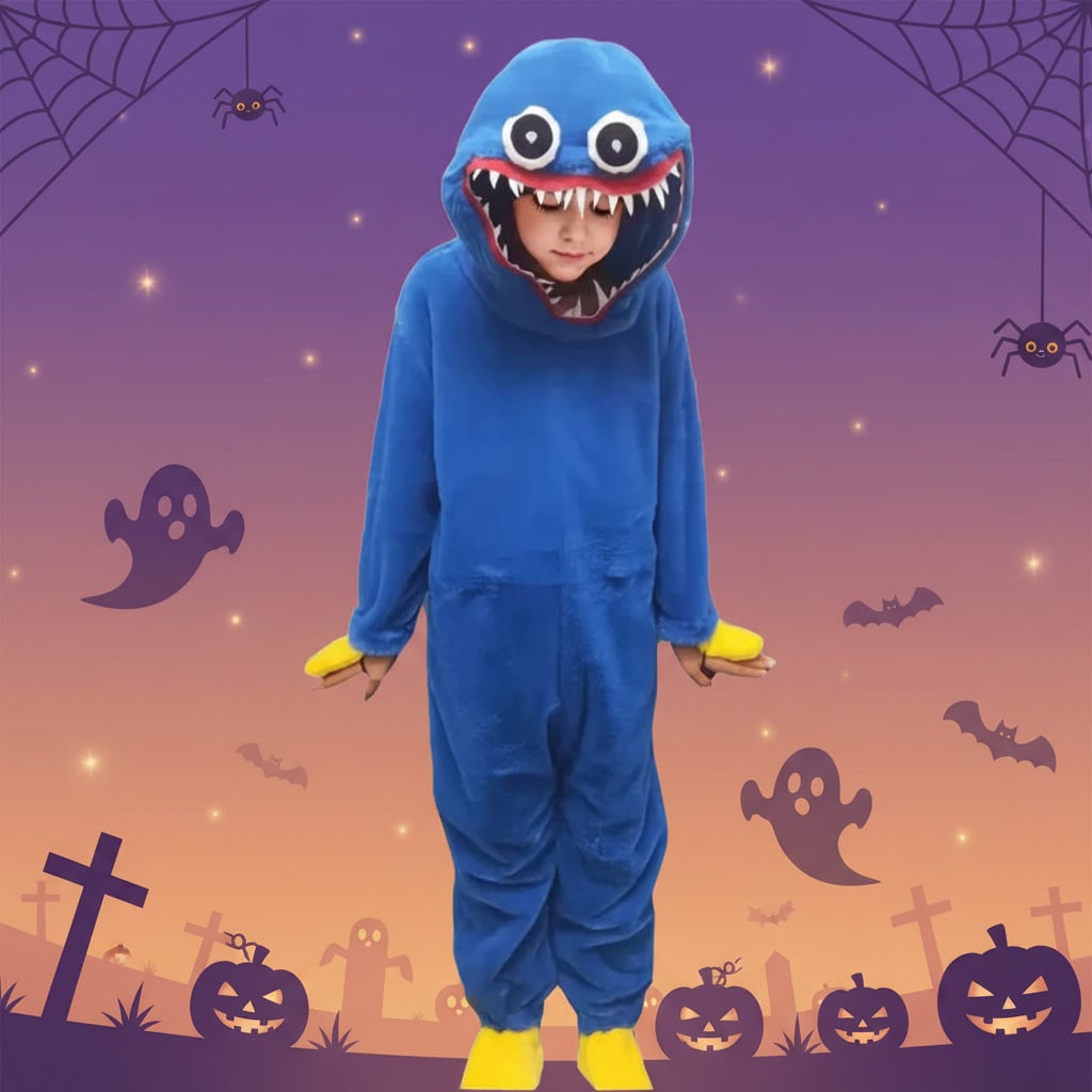 Ventayo – Cozy Monster Jumpsuit | Plush Kids Costume with Hood for Halloween Fun